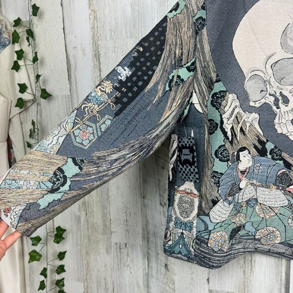 Rebel Vengeance All Over Print
Skeleton Samurai Statement Jacket
Men's Size M - Picture 6 of 12